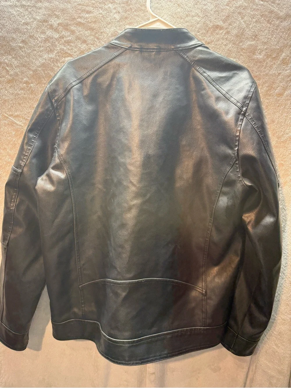 Black Rivet Men's Black Leather Bomber Jacket